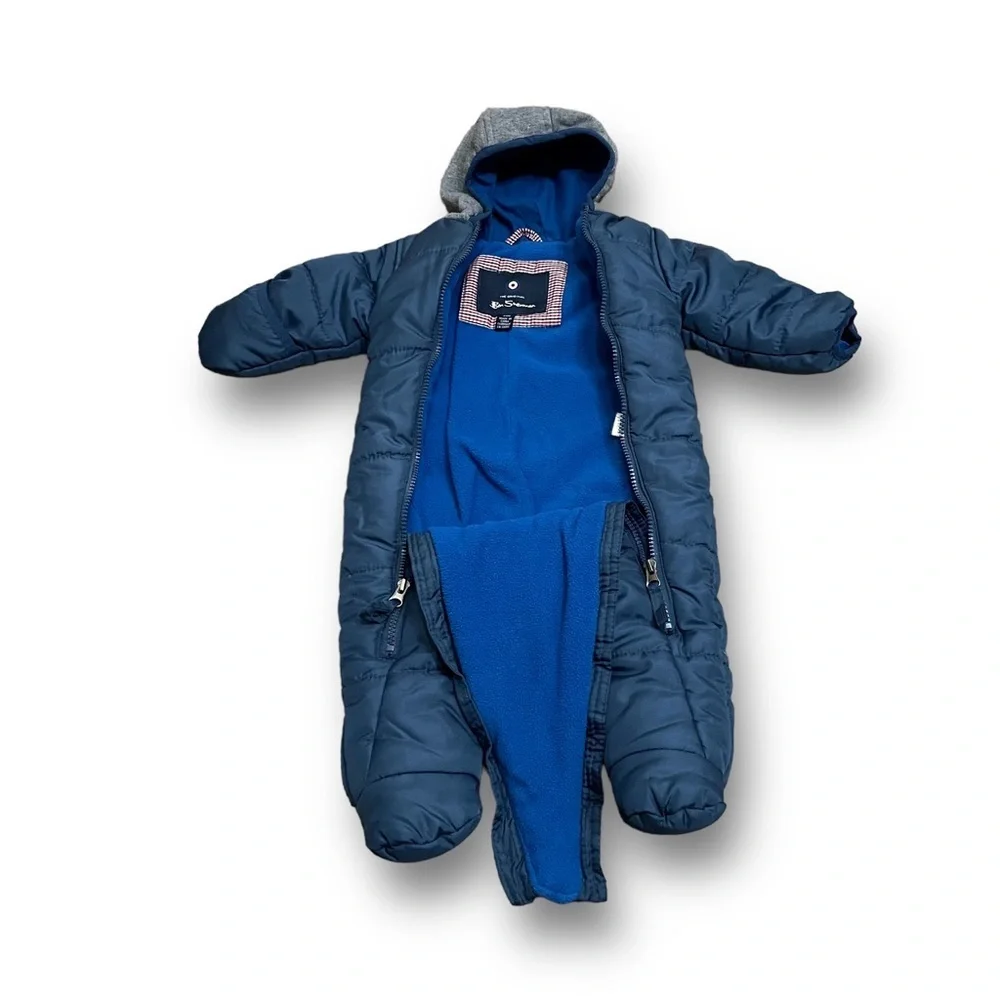 BEN SHERMAN Blue Fleece Lined Puffer Snow Suit   Size 3-6M‎